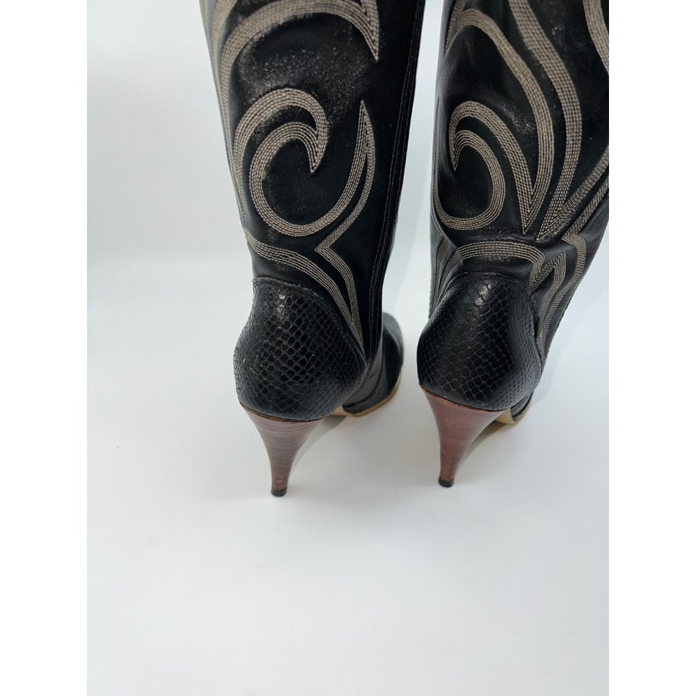 Vintage 70's Jeenz Boots Capezio Black Leather Size 6.5 - Picture 5 of 8